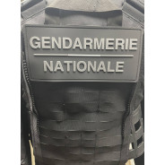 Bandeau velcro 3D GENDARMERIE NATIONALE 220x100mm noir texte gris