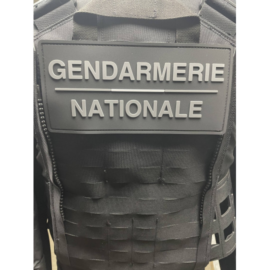 Bandeau velcro 3D GENDARMERIE NATIONALE 220x100mm noir texte gris