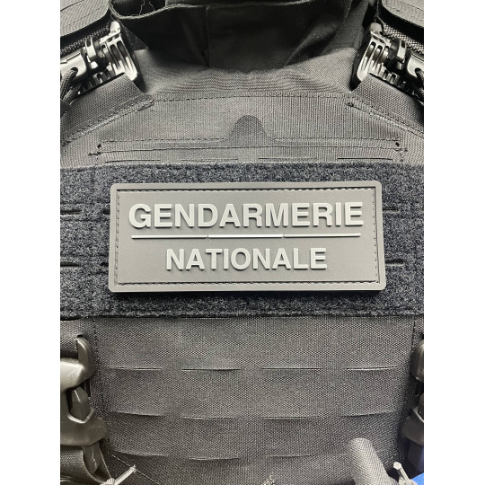 Bandeau velcro 3D GENDARMERIE 125x50 mm noir texte gris