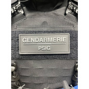 Bandeau velcro 3D GENDARMERIE PSIG 125x50 mm noir texte gris