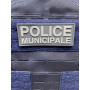 Bandeau velcro 3D POLICE MUNICIPALE 125x50mm bleu nuit texte gris