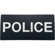 Bandeau velcro 3D POLICE 210x100mm noir texte blanc