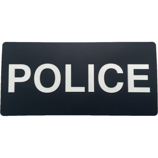 Bandeau velcro 3D POLICE 210x100mm noir texte blanc