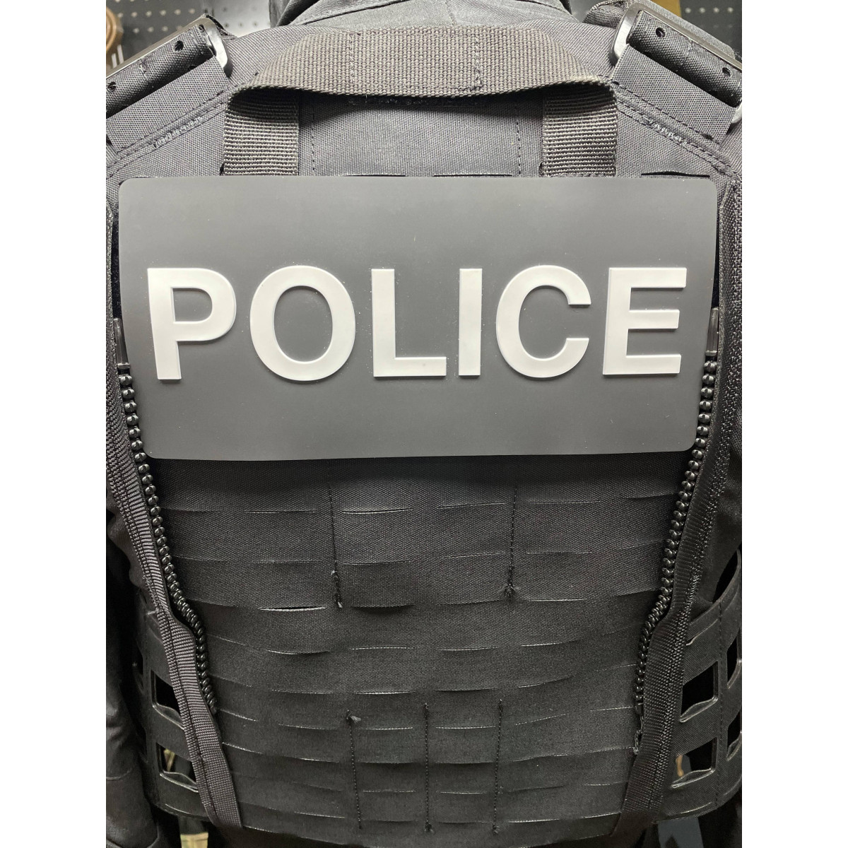 Bandeau velcro 3D POLICE 210x100mm noir texte blanc