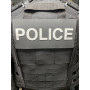 Bandeau velcro 3D POLICE 210x100mm noir texte blanc