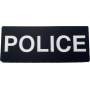 Bandeau velcro 3D POLICE 125x50mm noir texte blanc