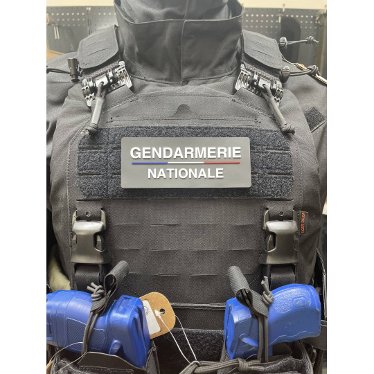 Bandeau velcro 3D GENDARMERIE NATIONALE 125x50 mm noir texte gris