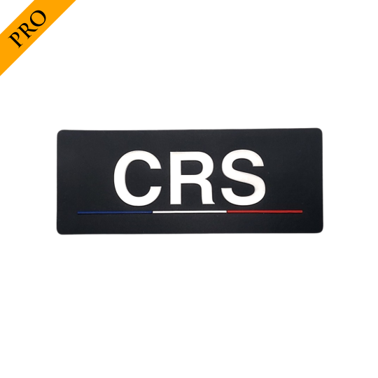 Bandeau velcro 3D CRS 125x50 mm noir texte blanc