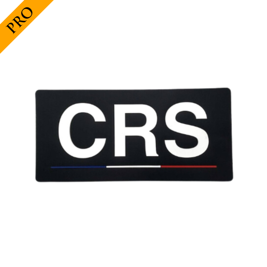 Bandeau velcro 3D CRS 210x100mm noir texte blanc
