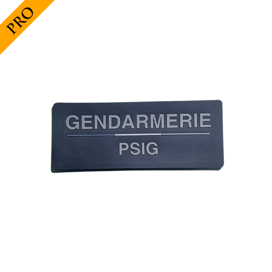 Bandeau velcro 3D GENDARMERIE PSIG 125x50 mm noir texte gris
