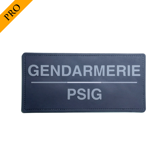 Bandeau velcro 3D GENDARMERIE PSIG 210x100 mm noir texte gris