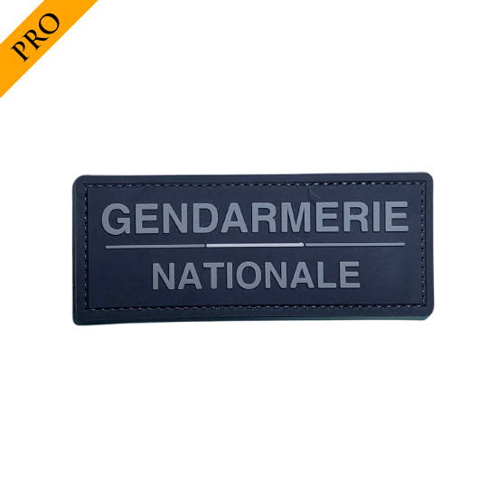 Bandeau velcro 3D GENDARMERIE NATIONALE 125x50 mm noir texte gris